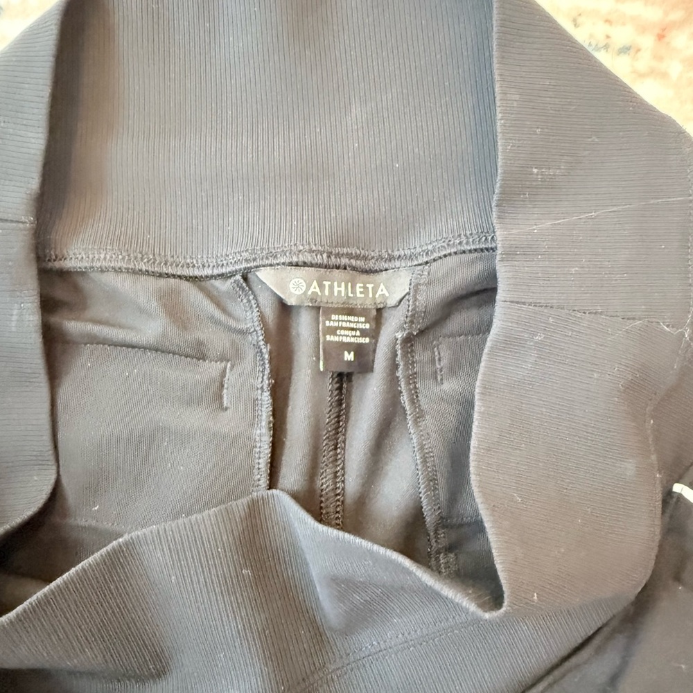 athleta Venice Black Track Pants with White Stripe - Picture 2 of 4